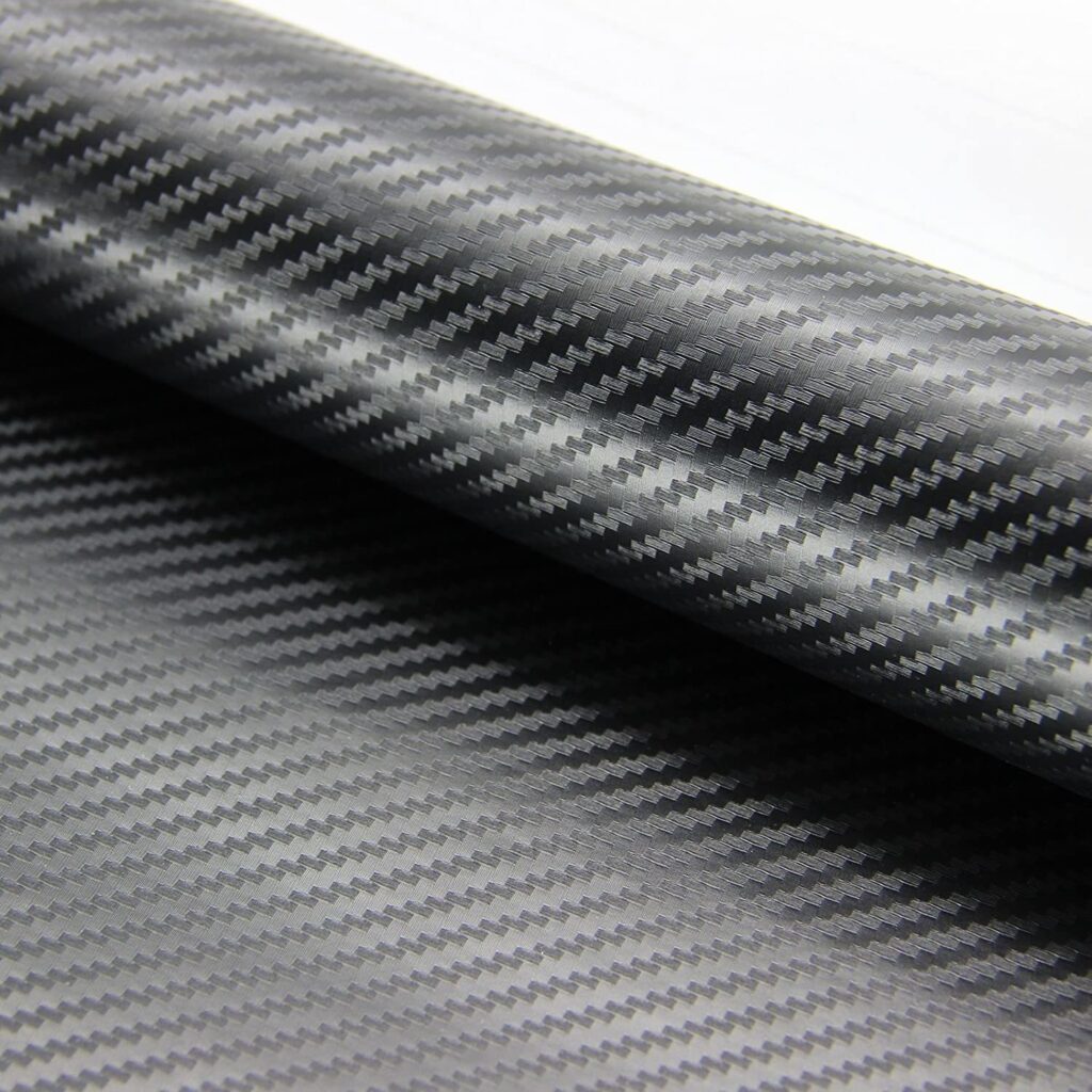 TCBunny 0.15mm Thickness Black 3D Carbon Fiber Hood Roof Trunk Vinyl Film Wrap