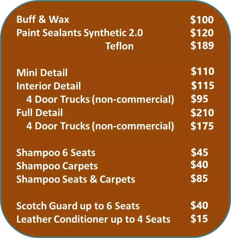 mobile detailing prices
