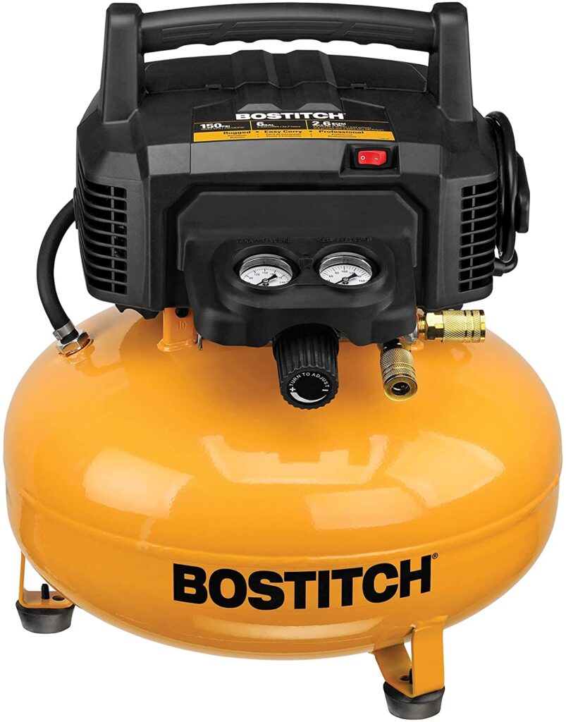 BOSTITCH Pancake Air Compressor, Oil-Free, 6 Gallon, 150 max PSI (BTFP02012)