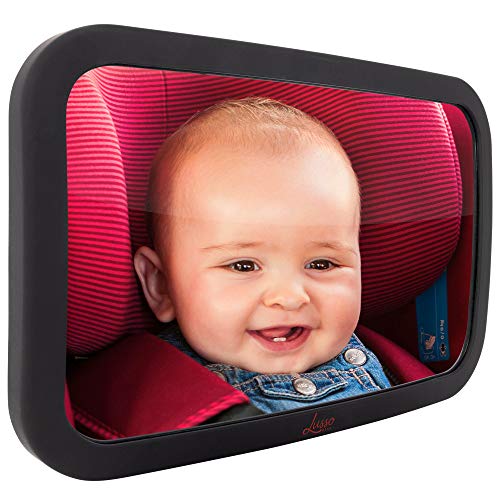 Baby Mirror for Car - Largest and Most Stable Backseat Mirror with Premium Matte Finish - Crystal Clear View of Infant in Rear Facing Car Seat - Safe, Secure and Shatterproof