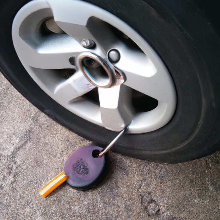 where is wheel lock key located