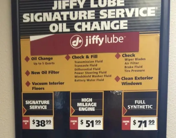 How Much is a Conventional Oil Change at Jiffy Lube
